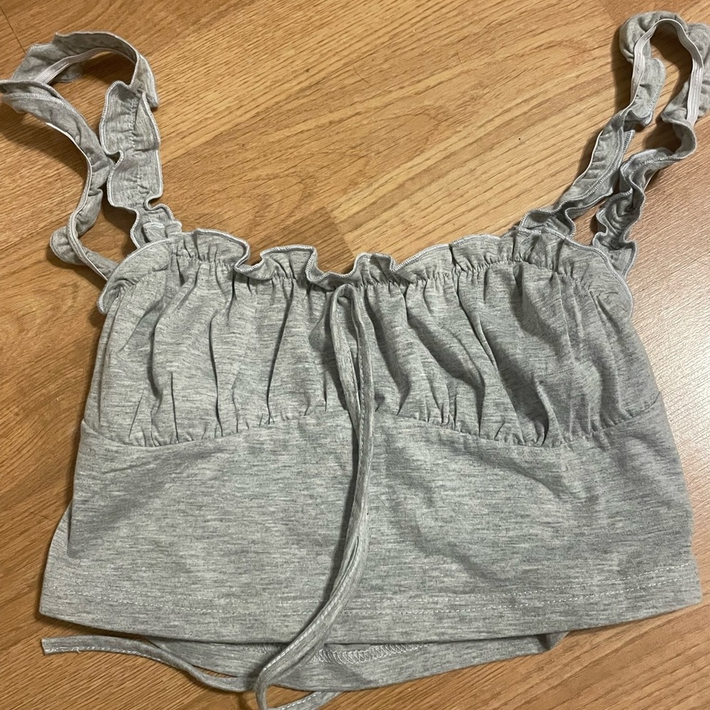 Ruffle Sleeves Cropped Tank Top
